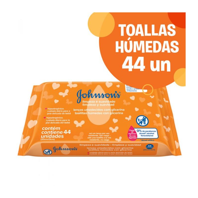 TOALHINHA JOHMSONS SUAVE COM 44 UNIDADES