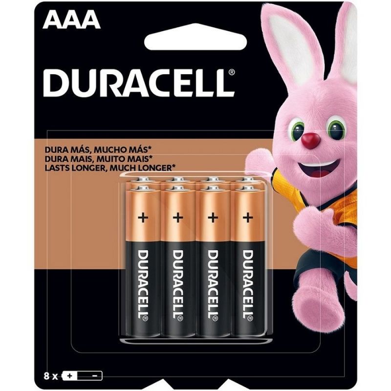 PILHA PALITO ALCALINA DURACELL AAA COM 8 UNIDADES