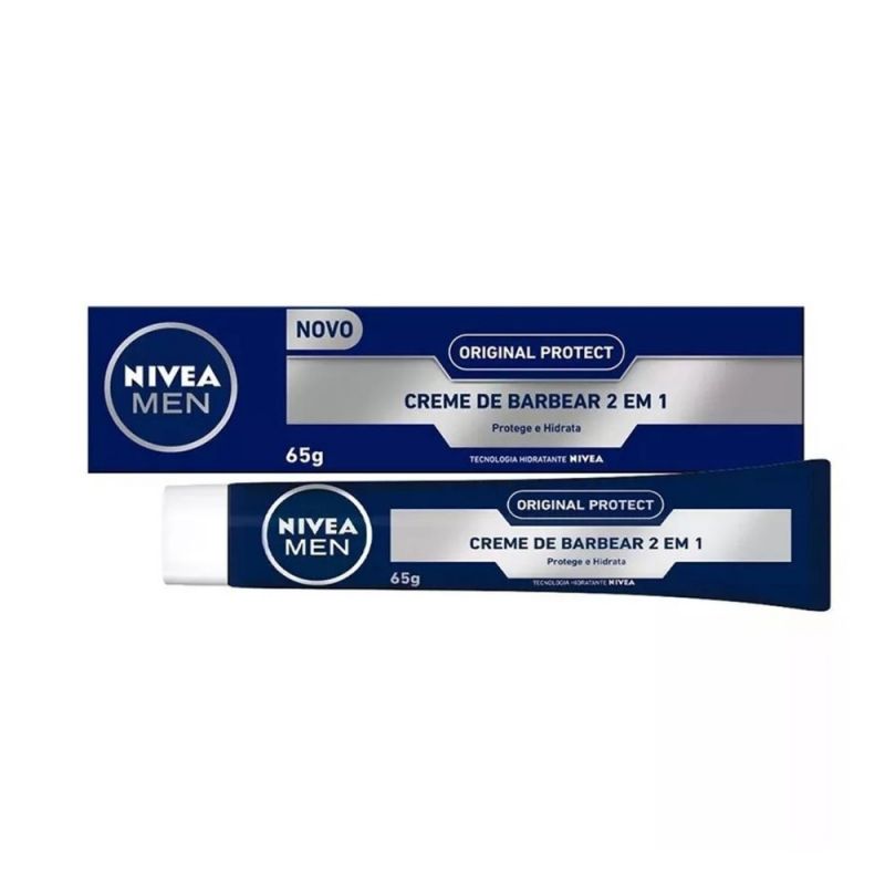CREME DE BARBEAR 2 EM 1 NIVEA ORIGINAL PROTECT 65G