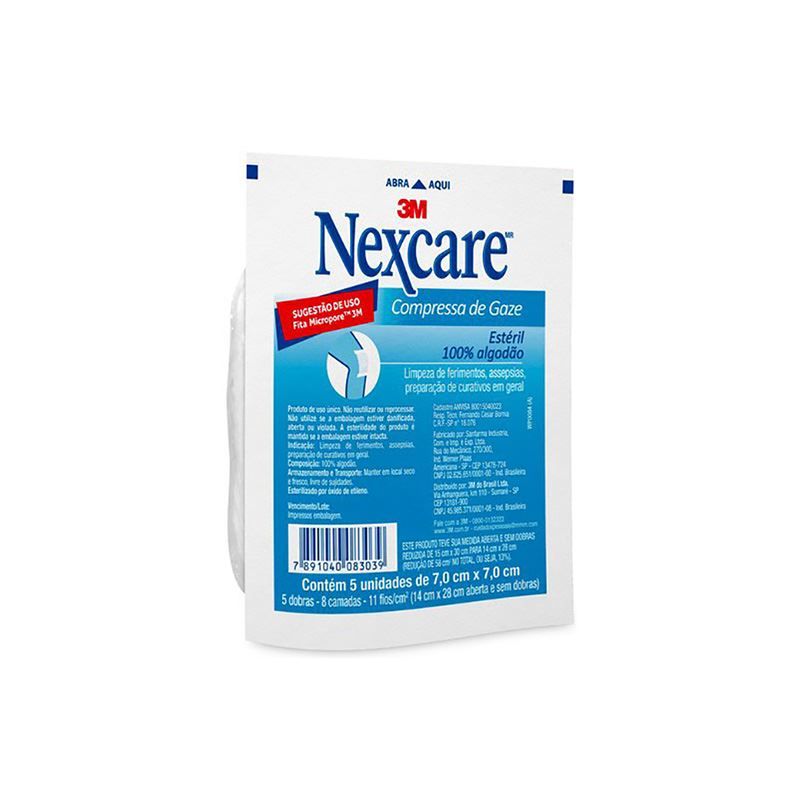 NEXCARE COMPRESSA DE GAZE ESTÉRIL 3M 5 UNIDADES