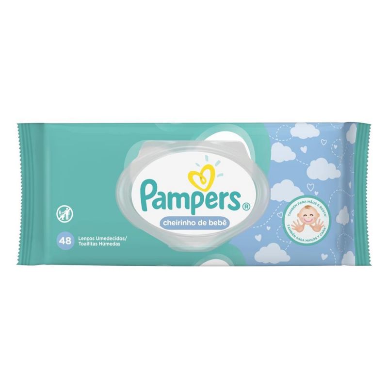 LENÇO UMEDECIDO PAMPERS CHEIRINHO DE  BEBÊ COM 48 LENÇOS