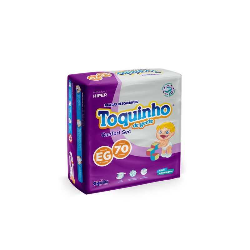 FRALDA TOQUINHO CONFORT SEC EG COM 70 UNIDADES
