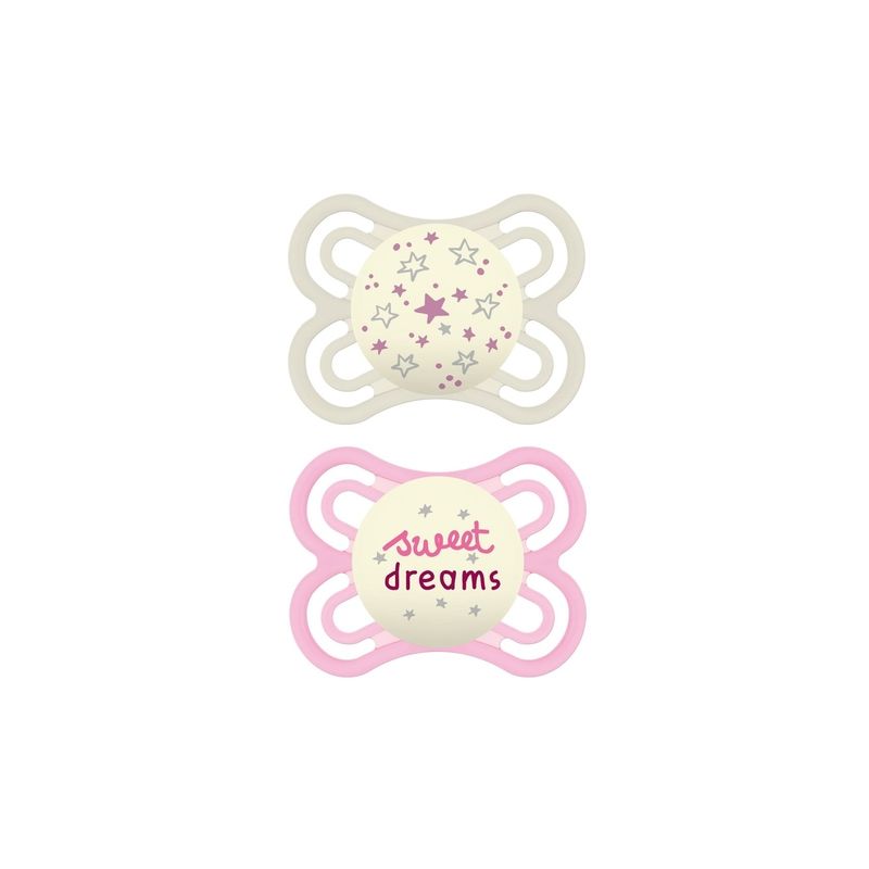 CHUPETA MAM PERFECT NIGHT 0-6 MESES ROSA 2 UND