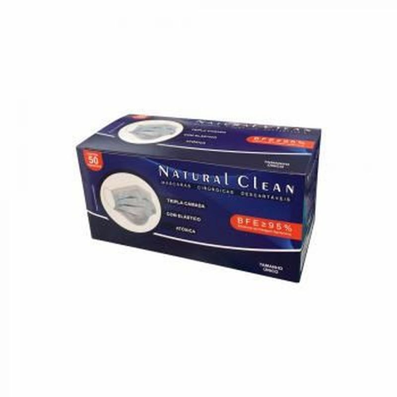 MASC DESCARTAVEL NATURAL CLEAN ELASTICO 50UN  - 63756