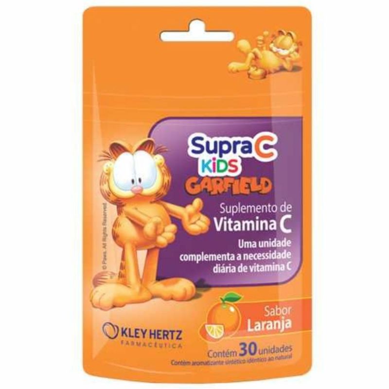 SUPRA C KIDS GARFIELD SABOR LARANJA COM 30 UNIDADES VLIDADE 03/2025