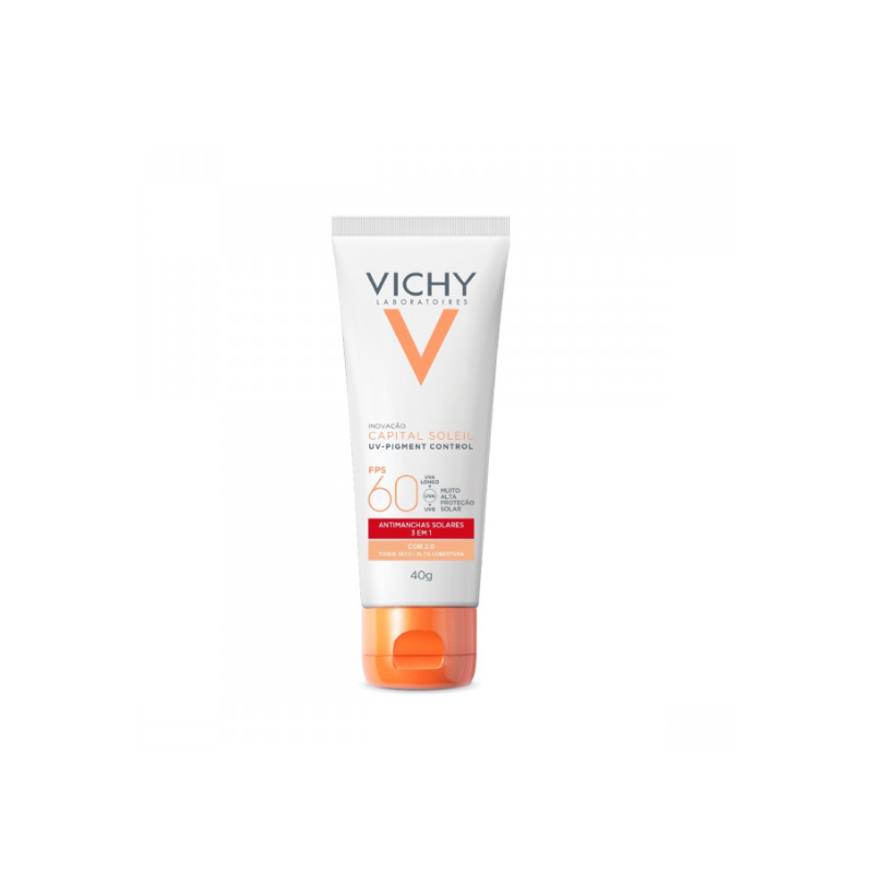 PROTETOR SOLAR FACIAL VICHY CAPITAL SOLEIL FPS60 2.0 COM 40G