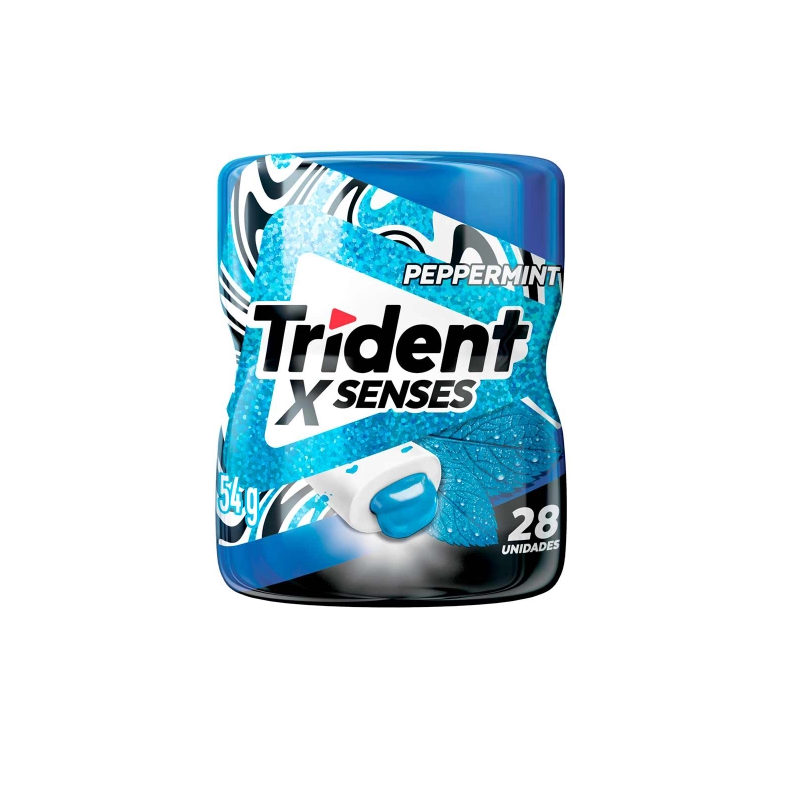 TRIDENT X SENSES PEPPERMINT HORTELÃ 54G 28 UNIDADES