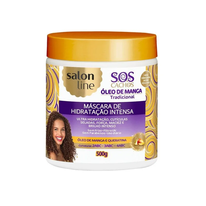 MÁSCARA CAPILAR SALON LINE SOS CACHOS OLEO DE MANGA 500G