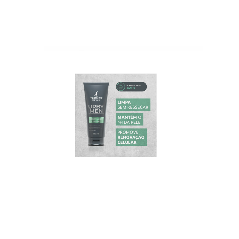 SABONETE CORPO E ROSTO MANTECORP URBY MEN LÍQUIDO COM 150ML 