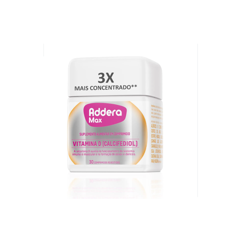ADDERA MAX VITAMINA D COM 30 COMPRIMIDOS