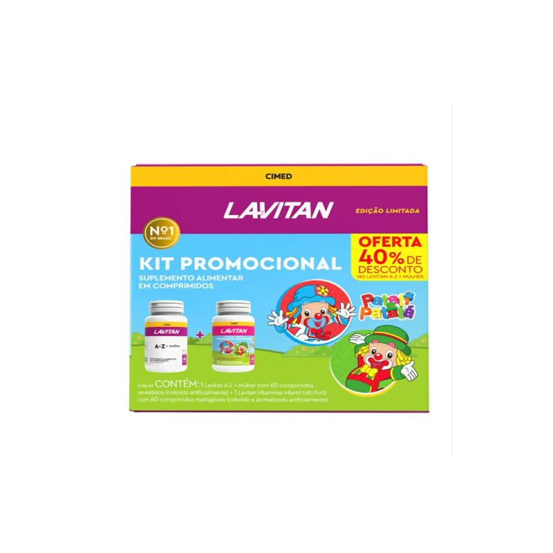 LAVITAN AZ MULHER + LAVITAN INFANTIL COM 60 COMPRIMIDOS CADA
