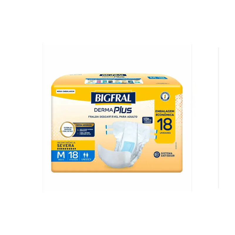 FRALDA BIGFRAL DERMA PLUS ECON M 18UN