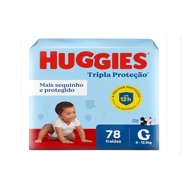FRALDA HUGGIES TRIPLA PROTEÇAO HIPER G 78UN