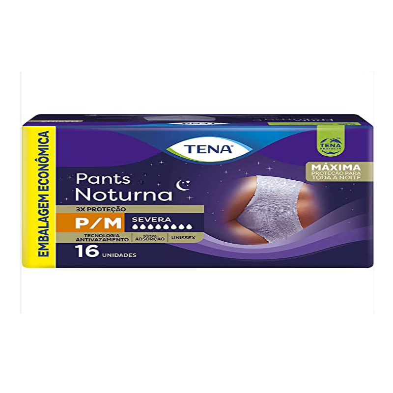 FRALDA GERIATRICA TENA PANTS  NOTURNA P/M COM 16 UNIDADES