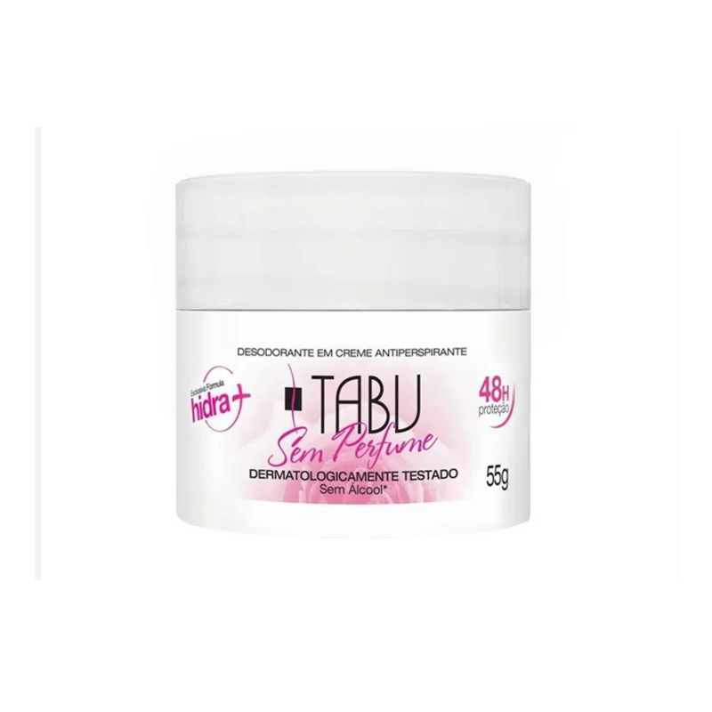 DESODORANTE CREME ANTITRASPIRANTE TABU SEM PERFUME 55G