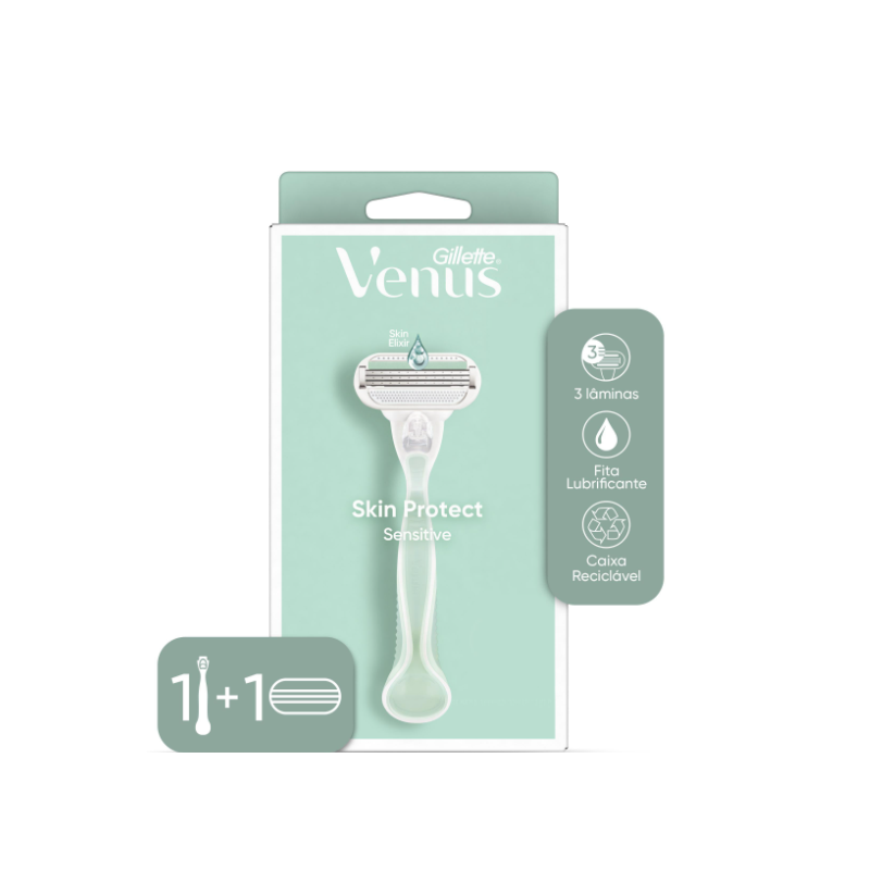APARELHO  DEPILATORIO VENUS 3 LAMINAS DIVINE SENSITIVE  COM 1 UNIDADE