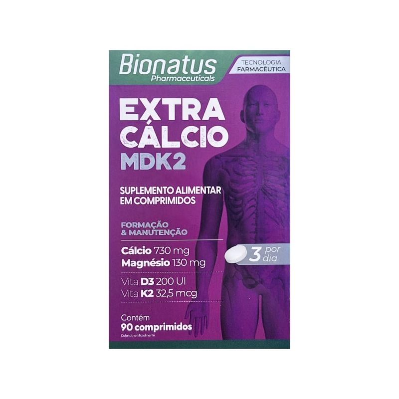 EXTRATO MDK2 CALCIO COM 90 CAPSULAS BIONATUS