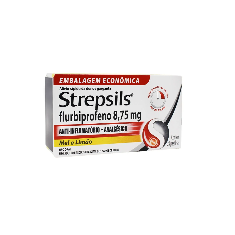 STREPSILS 8,75 MG MEL/LIMÃO PASTILHA  24 UNIDADES