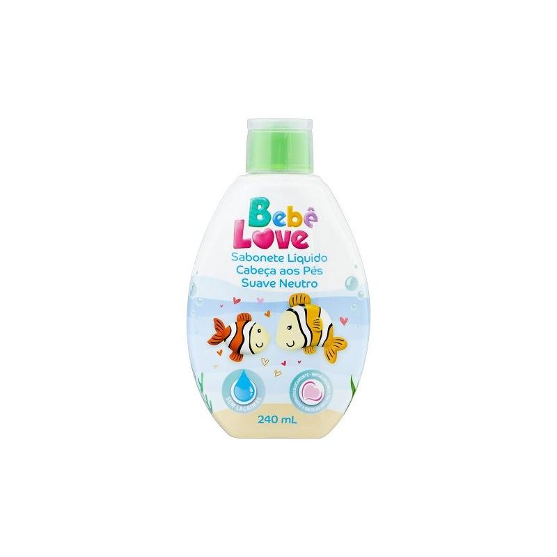 SABONETE LIQUIDO CABEÇA AOS PES BEBE LOVE SUAVE NEUTRO 240ML