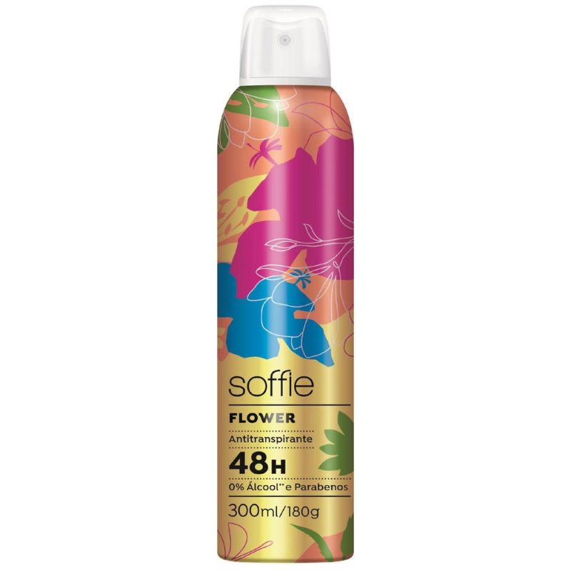 DESODORANTE AEROSOL FEMININO SOFFIE FLOWER  300ML 