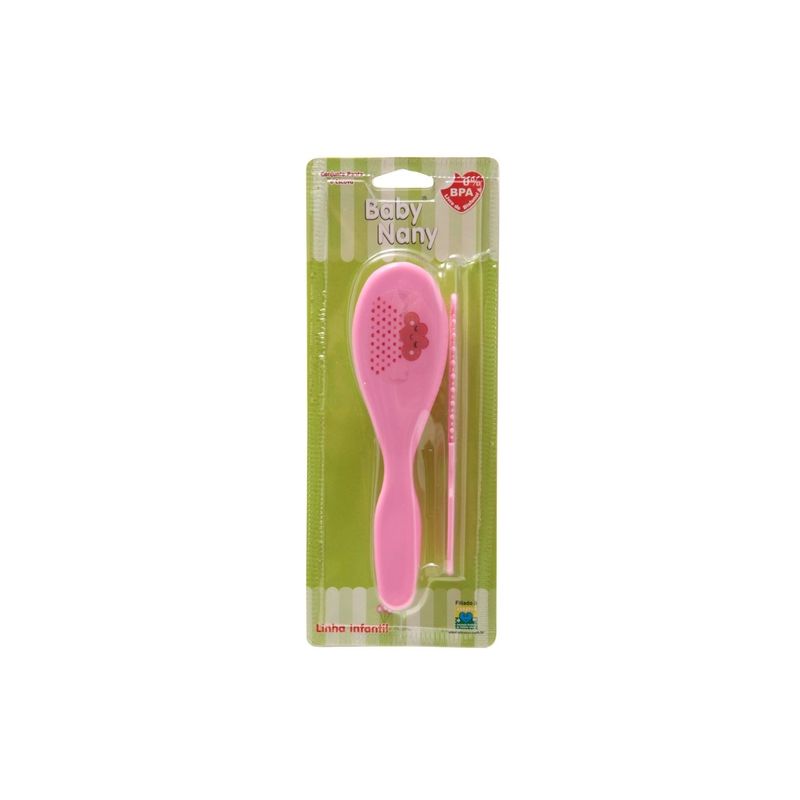 CONJUNTO BLISTER BABY NANY ESCOVA E PENTE ROSA UNIDADE