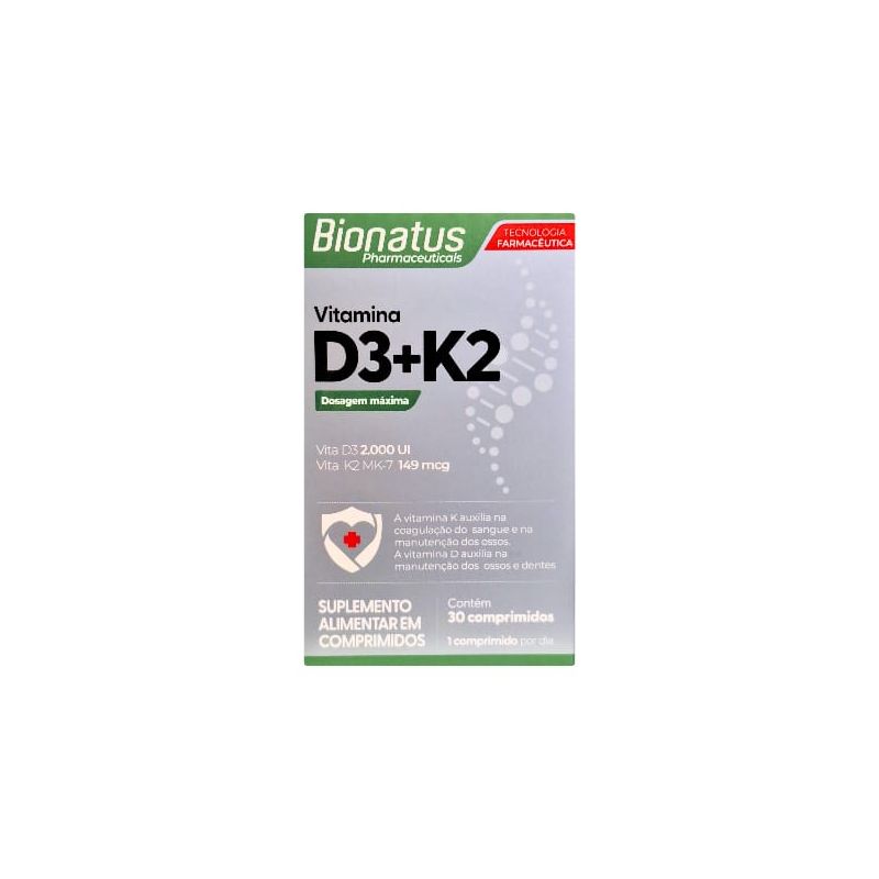 VITAMINA D3+K2 COM 30 COMPRIMIDOS BIONATUS