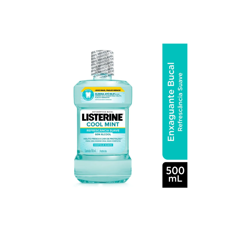 ENXAGUANTE BUCAL LISTERINE COOL MINT HORTELÃ 500ML