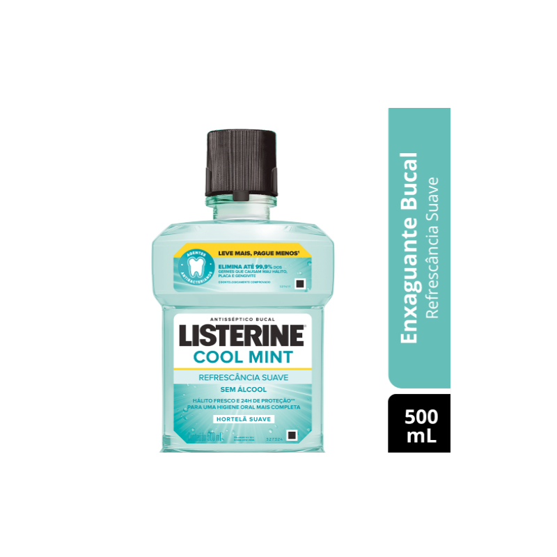 ENXAGUANTE BUCAL LISTERINECOOL MINT ZERO ALCOOL 500ML