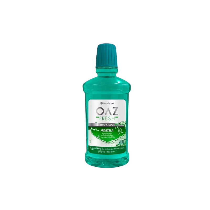 ENXAGUANTE BUCAL OAZ FRESH HORTELÃ SEM ALCOOL 500ML