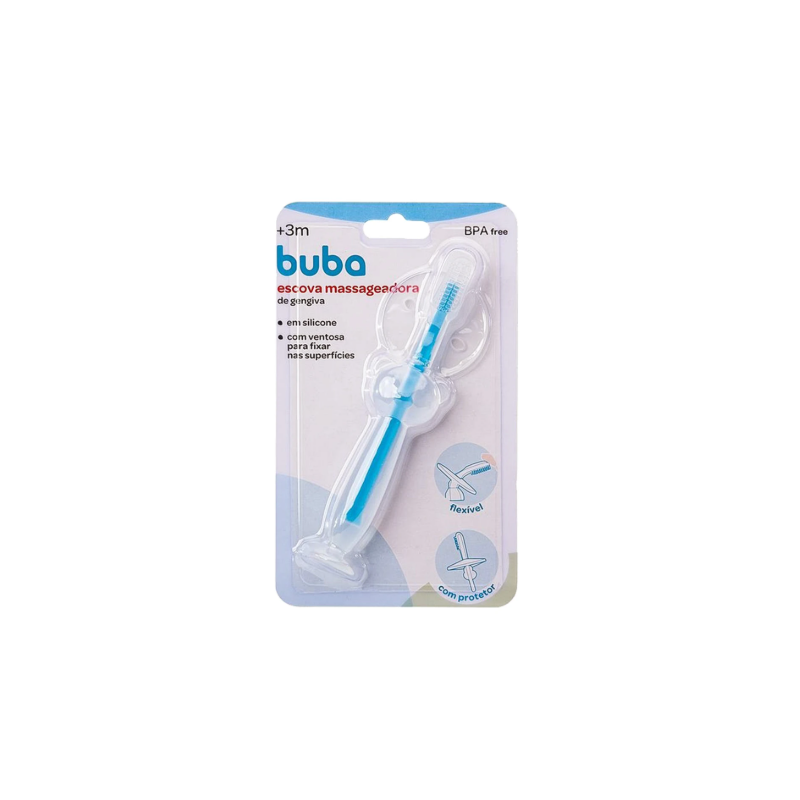 ESCOVA MASSAGIADORA DE GENGIVA BUBA -AZUL