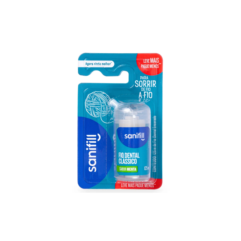 FIO DENTAL SANIFILL CLASSICO LEVE MAIS PAGUE MENOS 125M