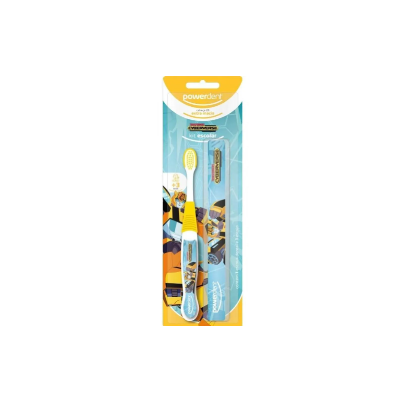 KIT ESCOLAR POWERDENT TRANSFORMERS ESC +3 ANOS COM ESTOJO