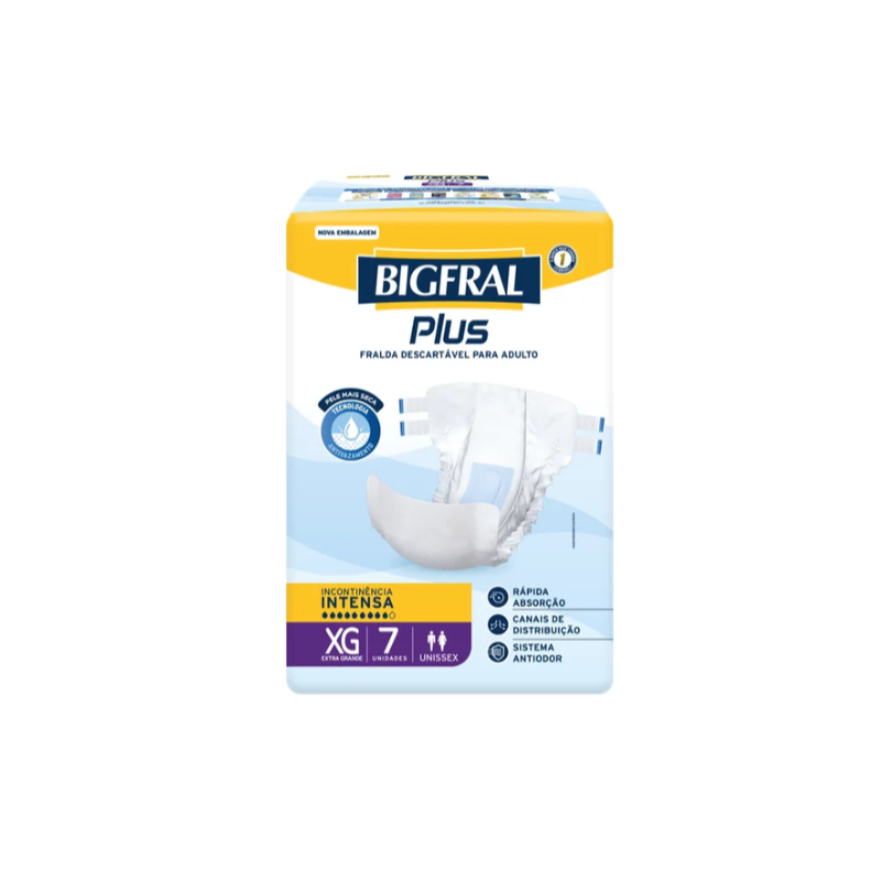 FRALDA BIGFRAL PLUS XG COM 7 UNIDADES
