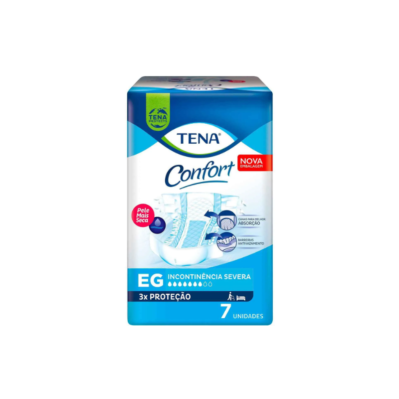 FRALDA GERIÁTRICA TENA BIOFRAL CONFORT EG COM 7 UNIDADES