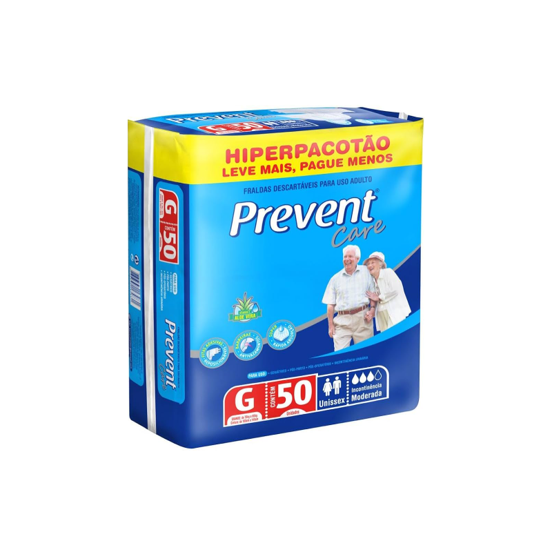 FRALDA GERIATRICA PREVENT CARE G 50 UNIDADES
