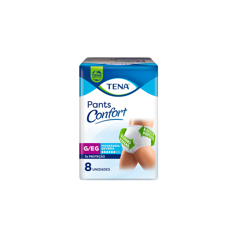 FRALDA GERIATRICA TENA PANTS CONFORT G/EG 8 UNIDADES
