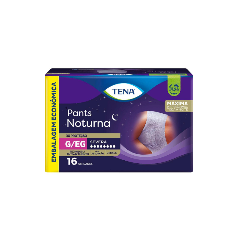 FRALDA GERIATRICA TENA PANTS FEM NOTURNA G/EG COM 16 UNIDADE