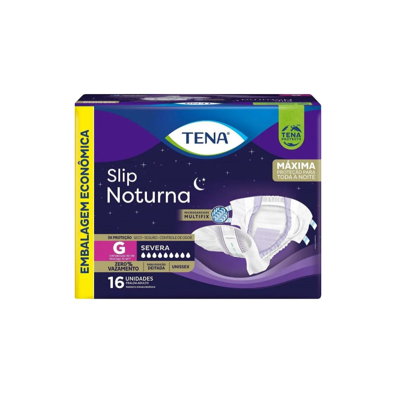 FRALDA GERIATRICA TENA SLIP NOT G COM 16 UNIDADES