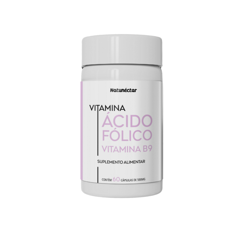ACIDO FOLICO + VITAMINA B9 500MG COM 60 CAPSULAS NATUNECTAR