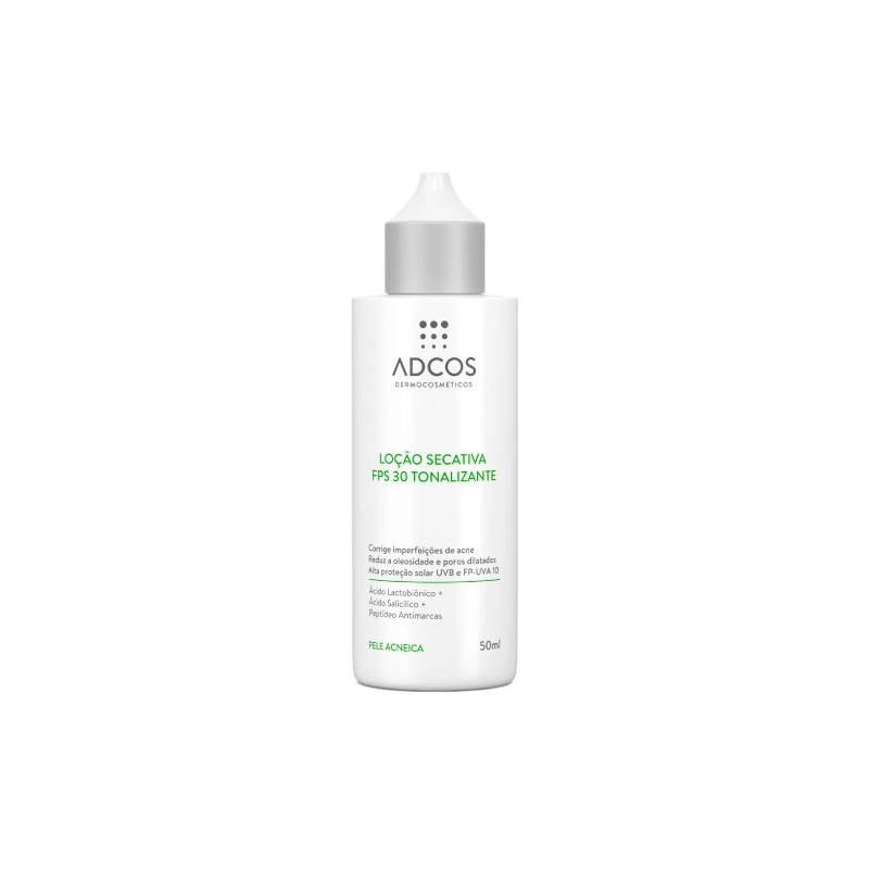 LOÇAO SECATIVA ADCOS SOLUTION FPS30 TONALIZANTE COM 50ML