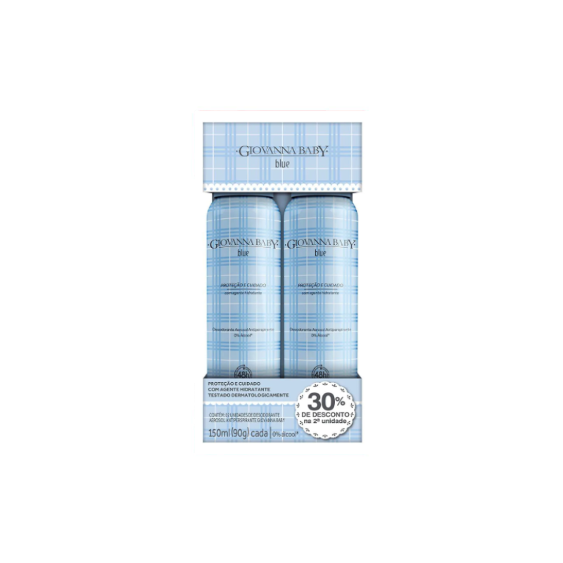 DESODORANTE AEROSOL GIOVANNA BABY BLUE COM 2 UNIDADES 150ML