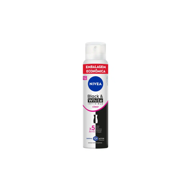 DESODORANTE AEROSOL NIVEA B&W F CLEAR COM 200ML
