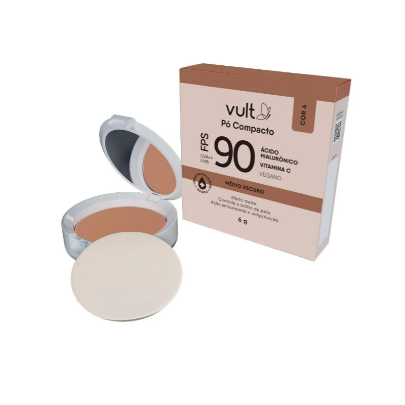 PÓ COMPACTO VUL ACIDO HIALURONICO FPS90 COM 6G MEDIO ESCURO