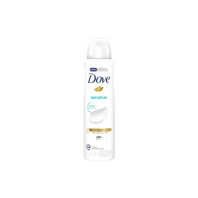 DESODORANTE AEROSOL DOVE SENSITIVE SEM PERFUME 150ML