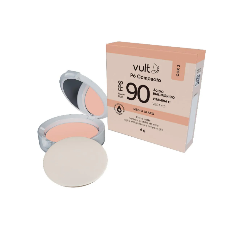 PÓ COMPACTO VUL ACIDO HIALURONICO FPS90 COM 6G MEDIO CLARO 