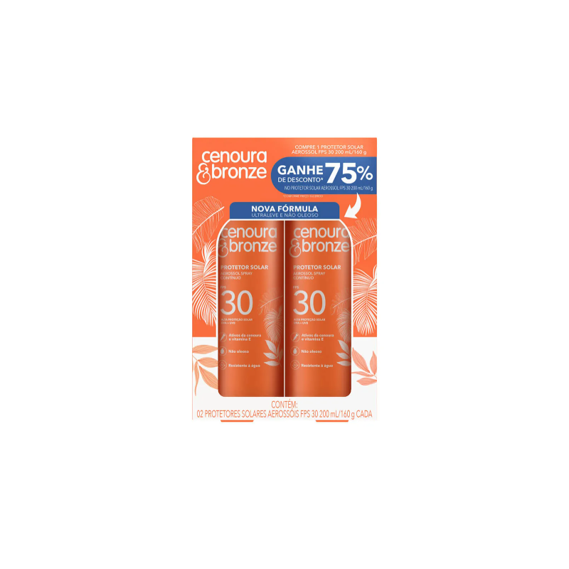 PACK CENOURA E BRONZE PROTETOR SOLAR FPS30 2 UNI COM 200ML