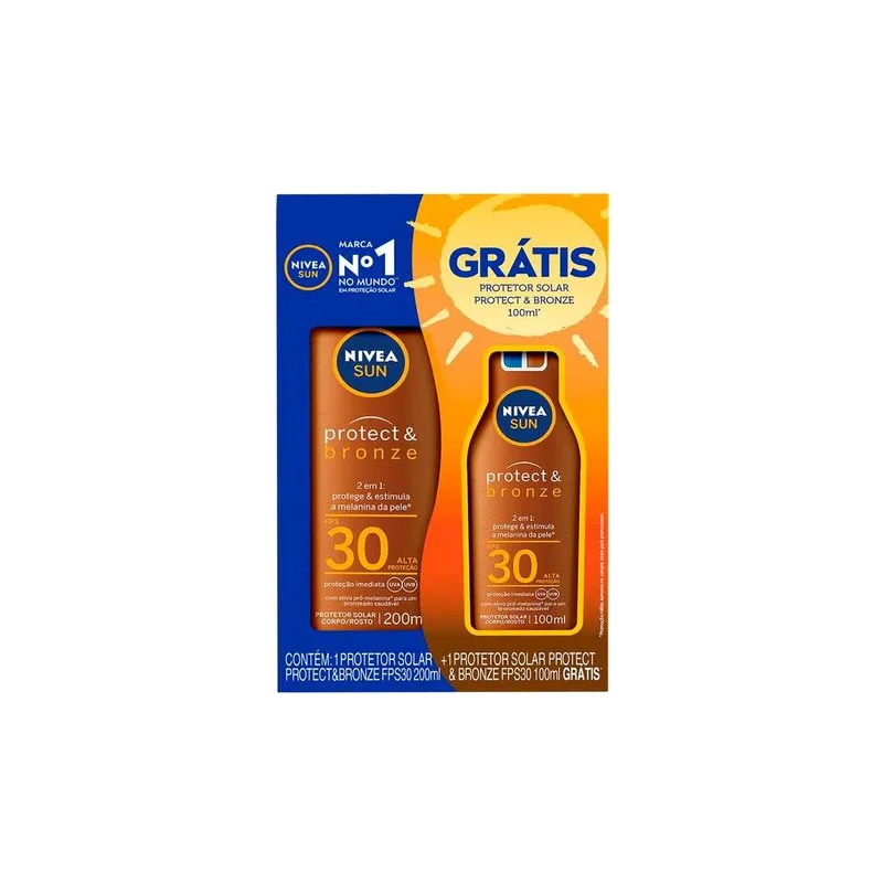 PROTETOR NIVEA  FPS30  COM 2 UNIDADES 200+100 ML