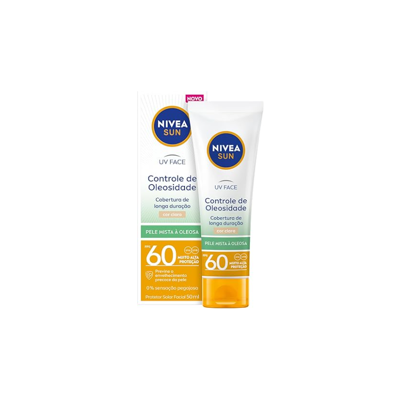 PROTETOR SOLAR NIVEA SUN CONTRO OLEOSIDADE FPS60 CLARA 125ML