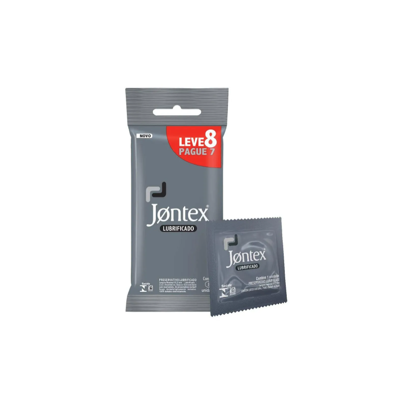 PRESERVATIVO JONTEX LUBRIFICADO COM 8 UNIDADES