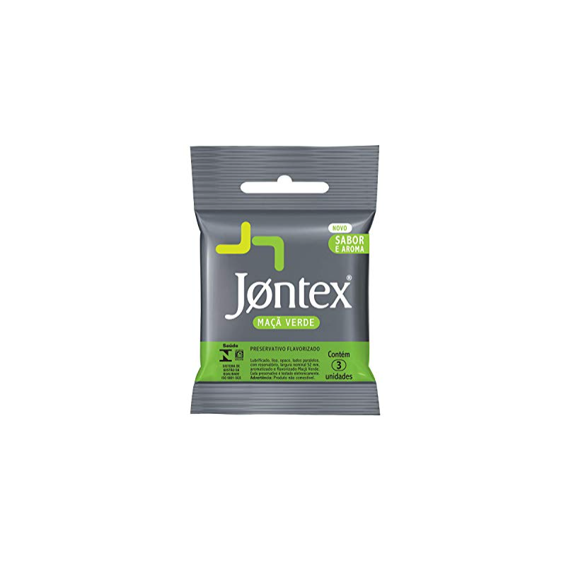 PRESERVATIVO JONTEX MAÇA VERDE COM 3 UNIDADES